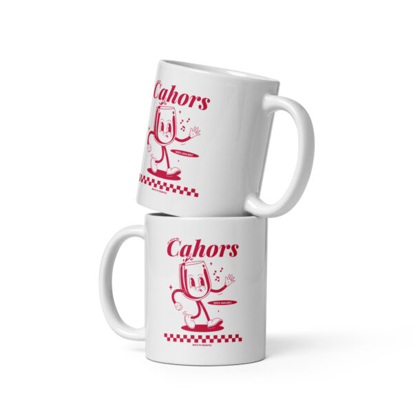 Mug blanc brillant <br> Le verre de Cahors - Image 2