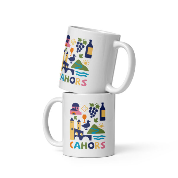 Mug blanc brillant <br> Cahors en couleur - Image 3