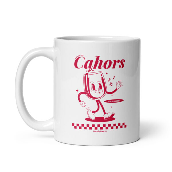 Mug blanc brillant <br> Le verre de Cahors - Image 4