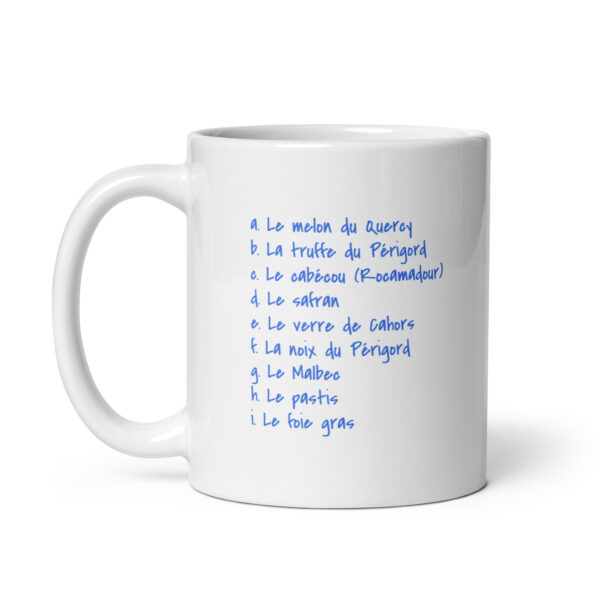 Mug blanc brillant <br> Le marché de Cahors - Image 3
