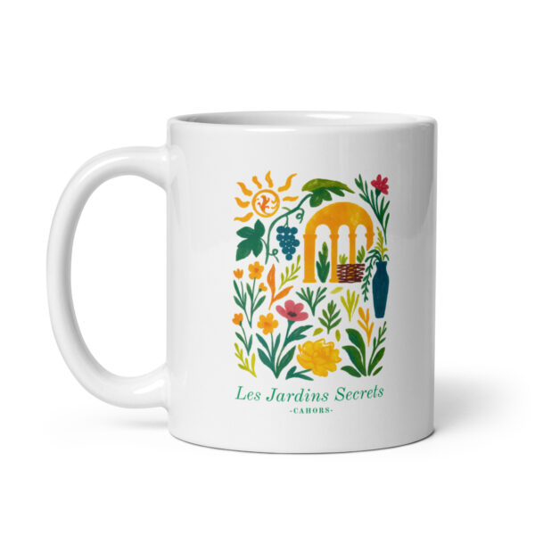 Mug blanc brillant <br> Les Jardins Secrets - Image 2