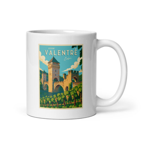 Mug blanc brillant <br> Le pont Valentré