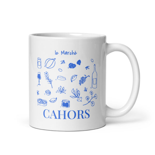 Mug blanc brillant <br> Le marché de Cahors