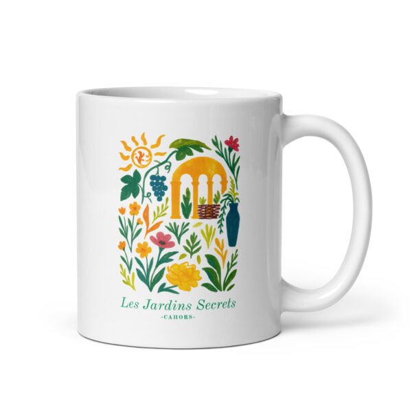 Mug blanc brillant <br> Les Jardins Secrets